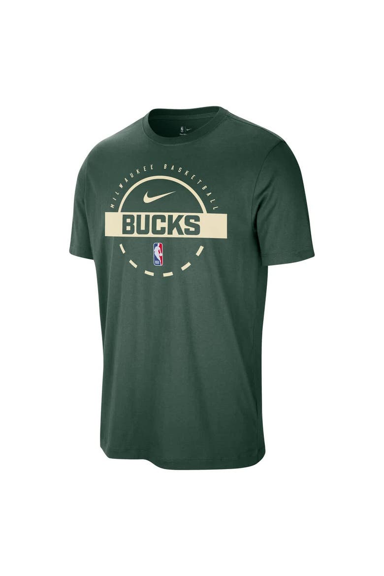 Men's Nike  Hunter Green Milwaukee Bucks Authentic Practice T-Shirt, Alternate, color, Hunter Green