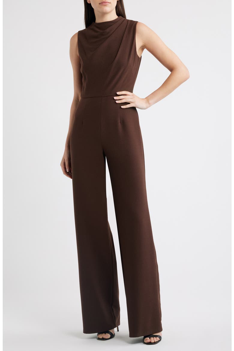 Corrine Draped Bodice Wide Leg Jumpsuit, Main, color, ESPRESSO