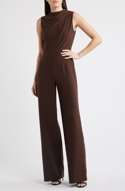 Corrine Draped Bodice Wide Leg Jumpsuit