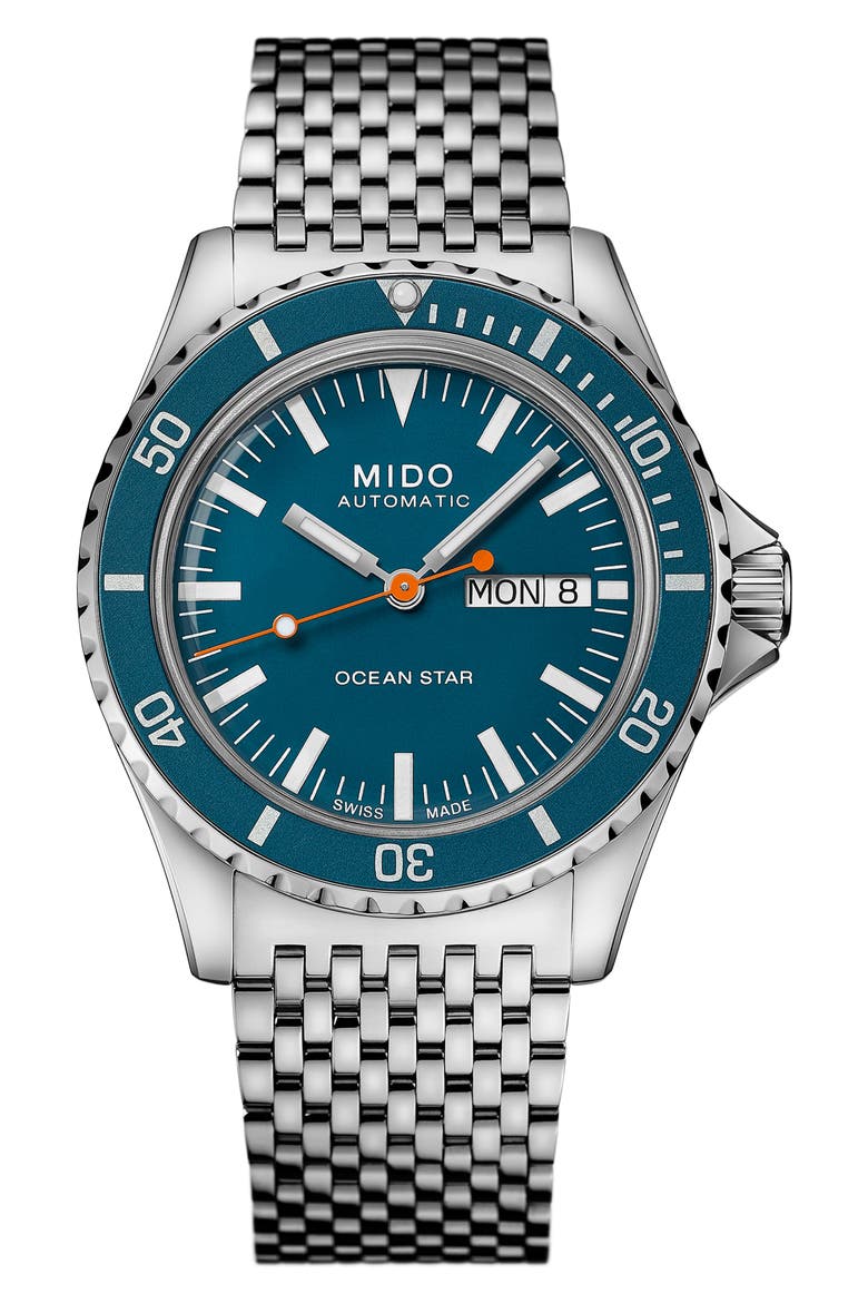 Ocean Star Tribute Automatic Watch, 40.5mm, Main, color, SILVER/ BLUE/ SILVER