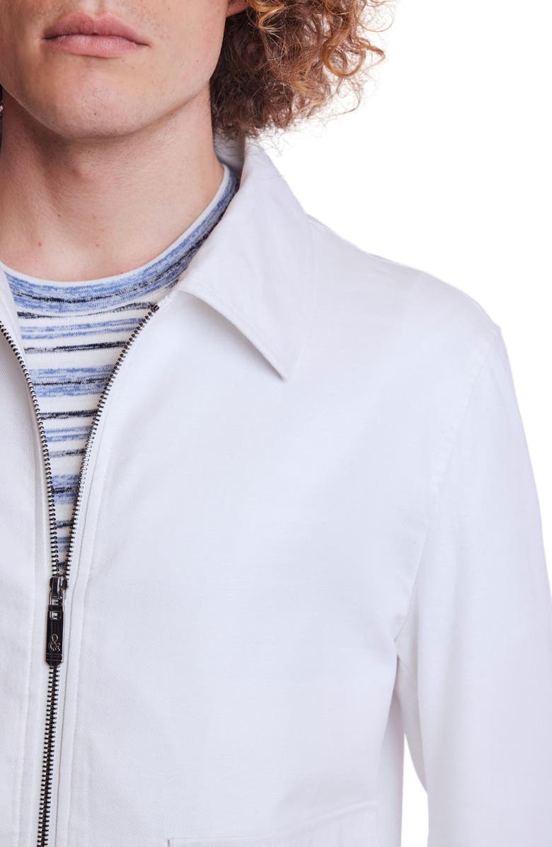 PAISLEY & GRAY Milo Slim Fit Linen Blend Bomber Jacket, Alternate, color, White Linen