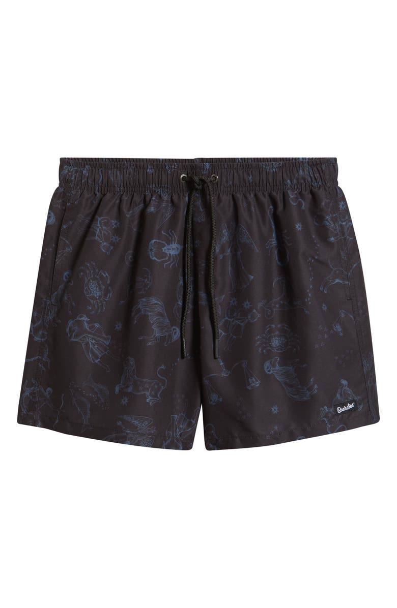 Boardies Animal Print Swim Trunks, Main, color, Black