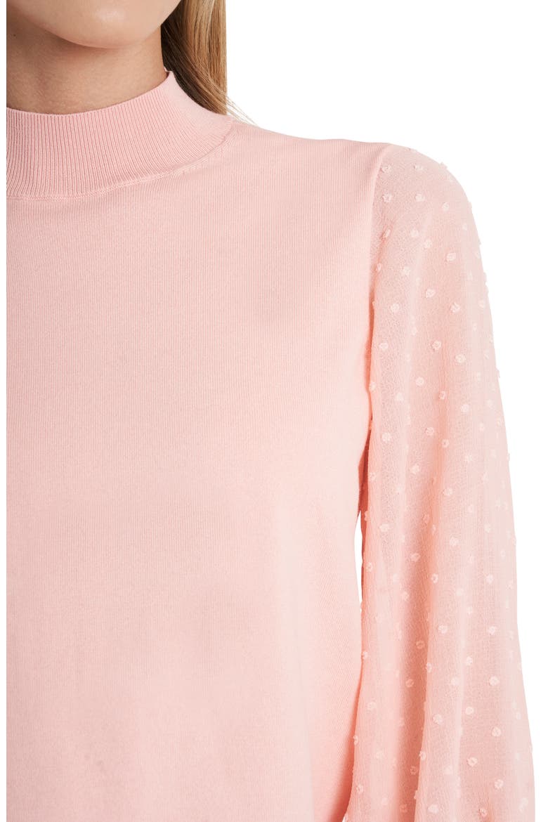 Clip Dot Sleeve Sweater, Alternate, color, POWDER ROSE