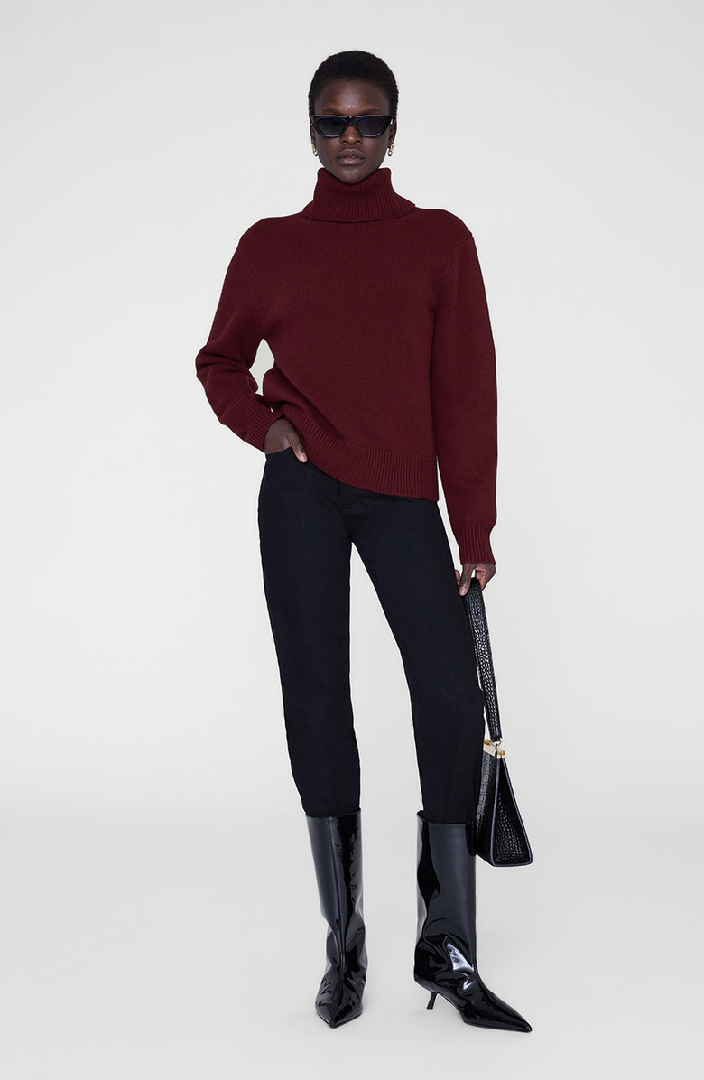 ANINE BING Idra Sweater, Main, color, Cabernet