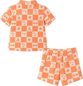 Button-Up Shirt & Shorts Set