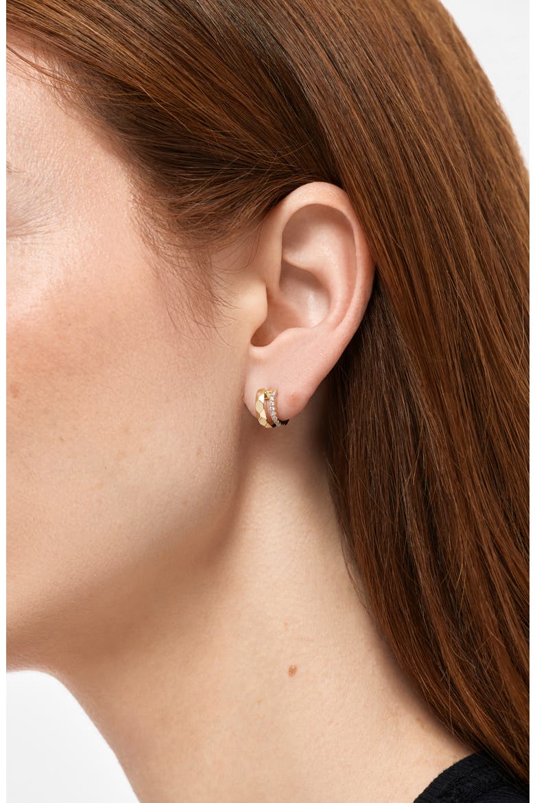 Walker Faceted Huggie Hoop Earrings, Alternate, color, GOLD
