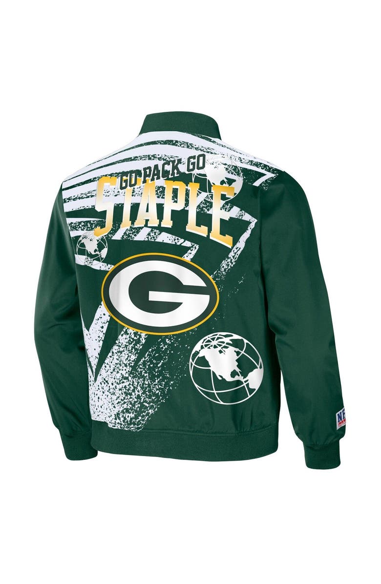 STAPLE Men's NFL x Staple Hunter Green Green Bay Packers Reversible Core Jacket, Alternate, color,