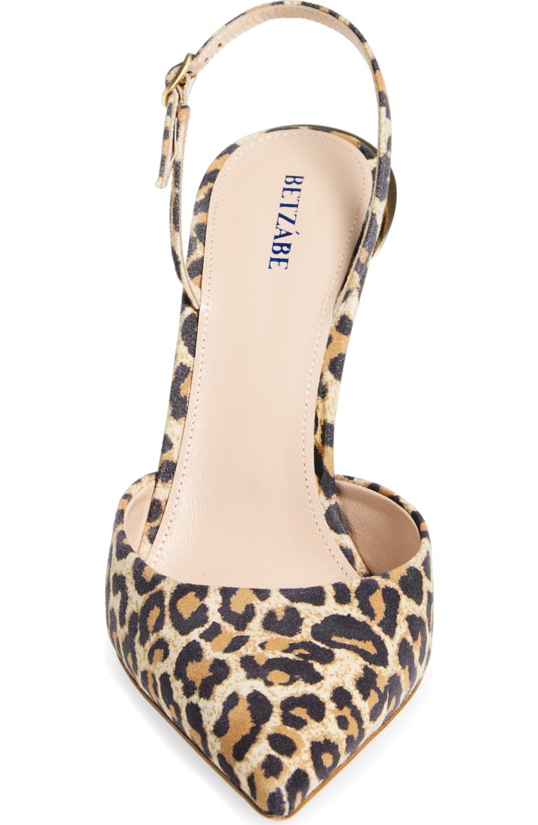 BETZÁBE Sofia Leopard Print Slingback Pump, Alternate, color, Tan Leopard + Matte Gold