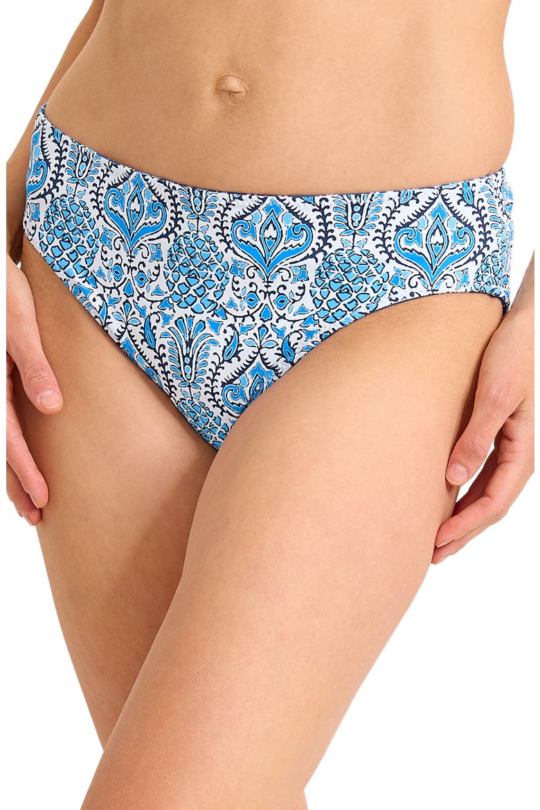 Noble Pineapple Reversible High Waist Bikini Bottoms, Alternate, color, INDIGO TIDE REV