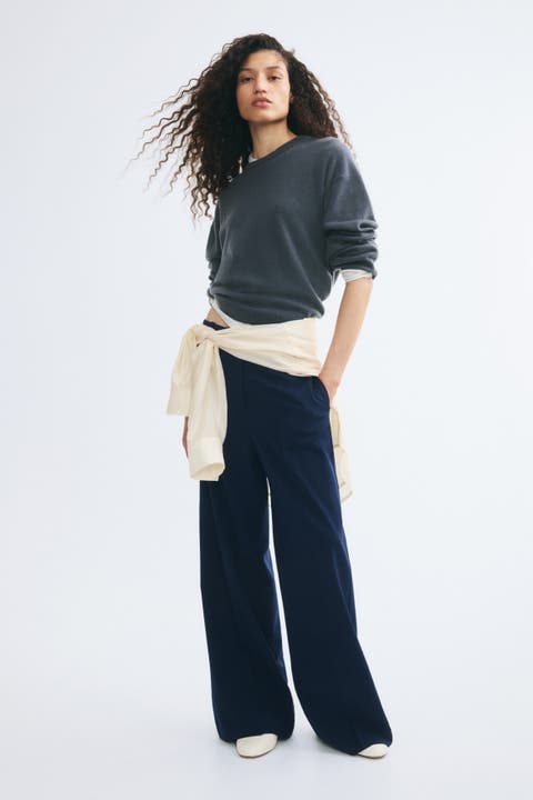 Wide-Leg Dress Pants