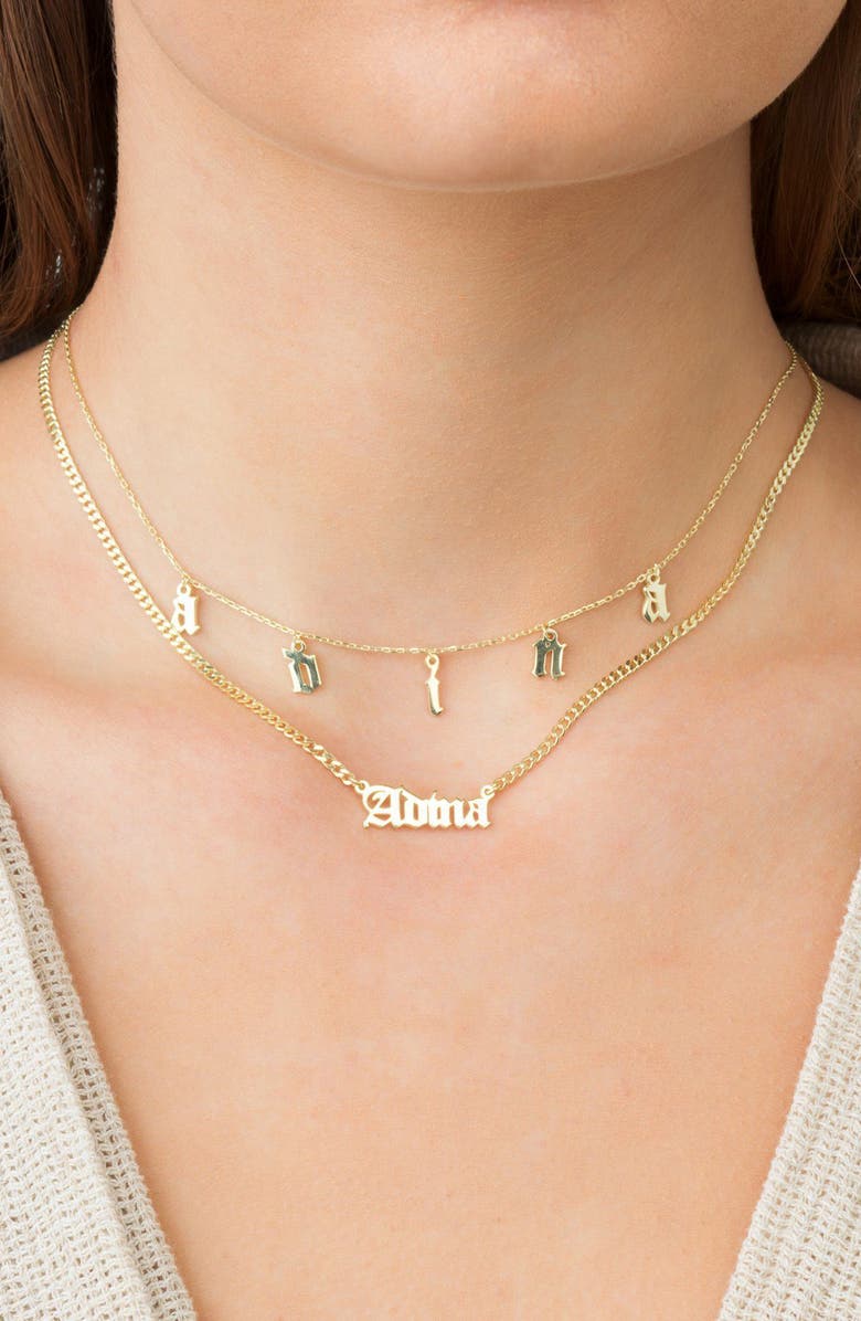 BY ADINA EDEN Personalized Gothic Nameplate Choker, Alternate, color,