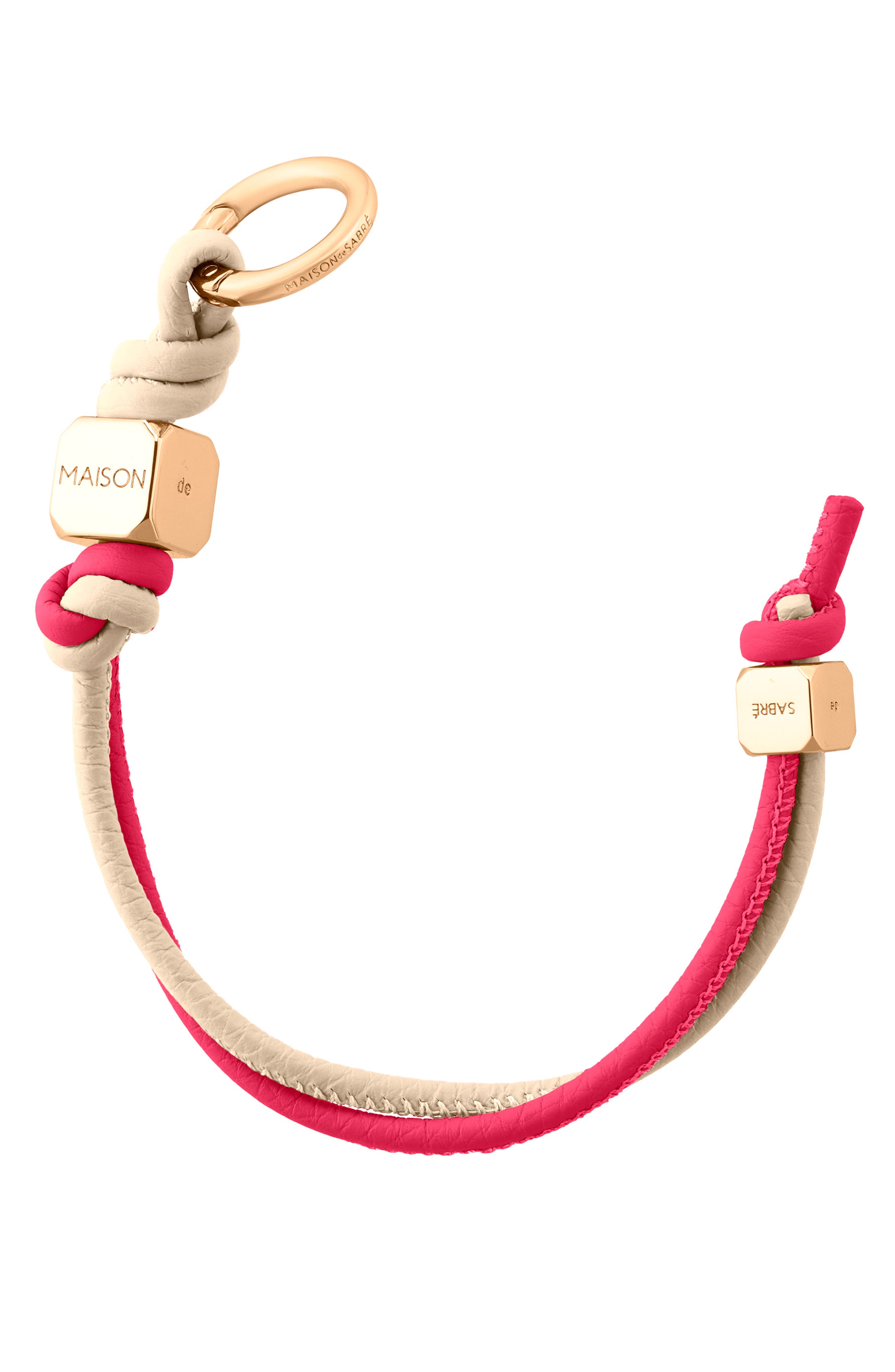 Leather Wristlet Charm, Alternate, color, Saharan Fuchsia
