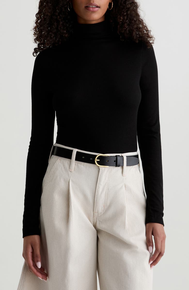 AG Chels Ribbed Turtleneck Sweater, Main, color, Super Black