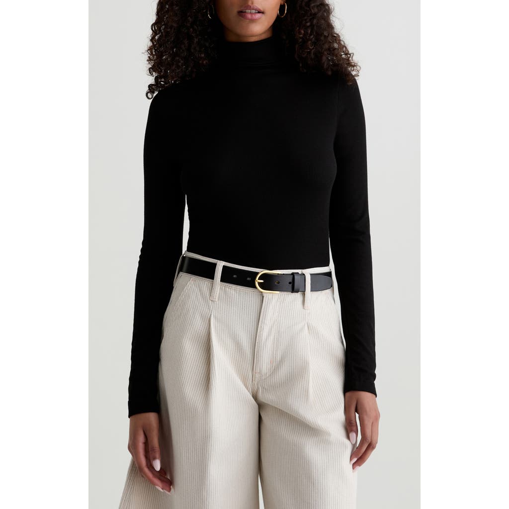 Ag The Chels Long Sleeve Ribbed Turtleneck In Black