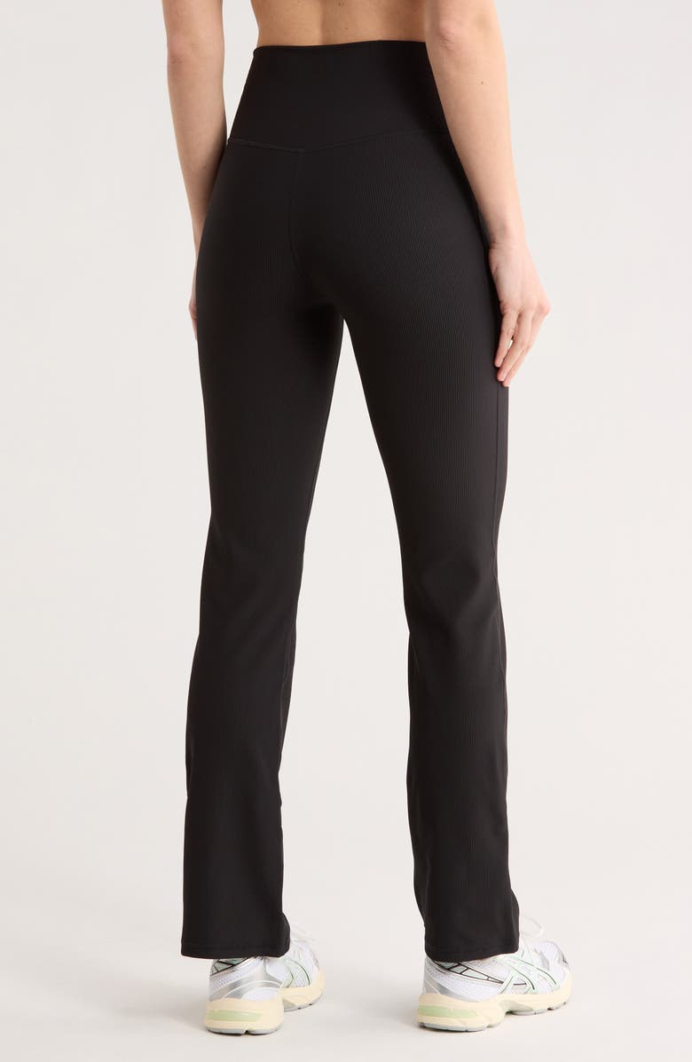 Z by Zella Perform Rib High Waist Bootcut Leggings, Alternate, color, Black