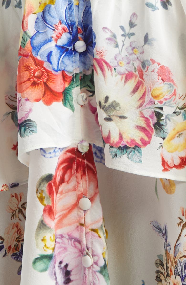 Camilla I Left My Heart in Granada Print Long Sleeve Tiered Ruffle Silk Minidress, Alternate, color, I Left My Heart In Granada