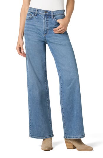 Joe's High Waist Wide Leg Jeans In Blue