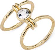 House of Frosted Double Stack White Topaz Ring - Size 7