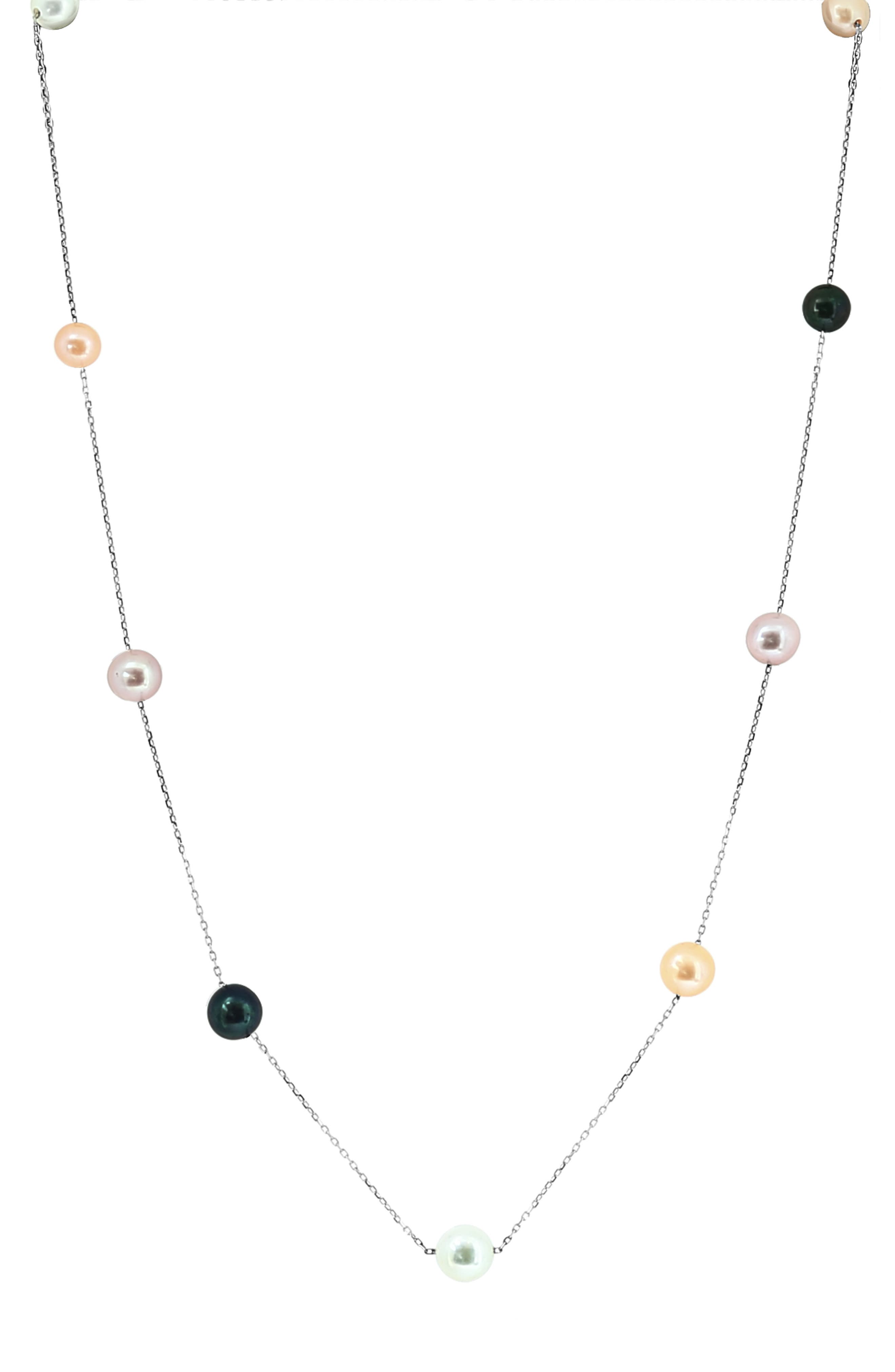 EFFY Sterling Silver Freshwater Pearl Station Necklace