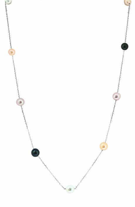 EFFY Sterling Silver Freshwater Pearl Station Necklace