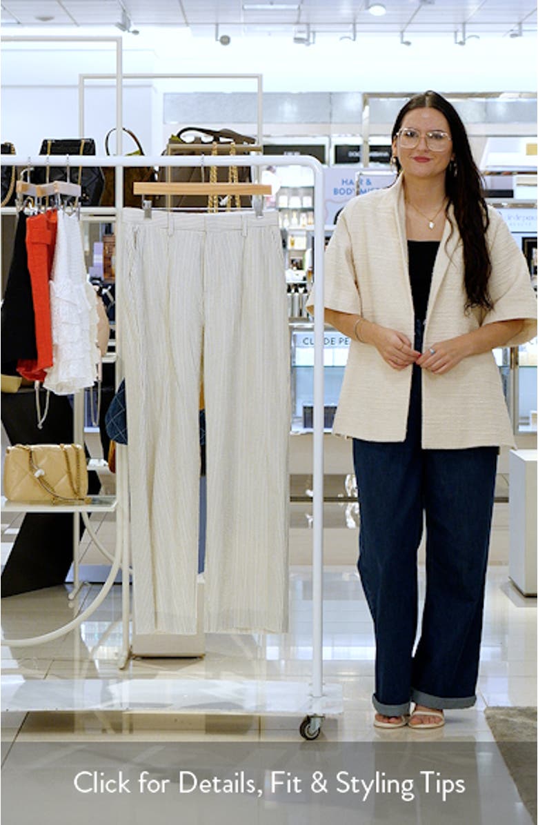 Stripe Relaxed Straight Leg Seersucker Pants, sales video thumbnail