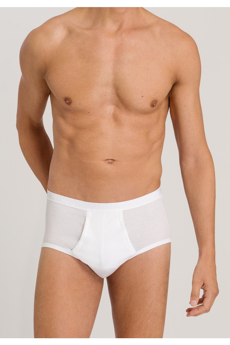 Cotton Pure Cotton Full Brief With Fly, Alternate, color, White