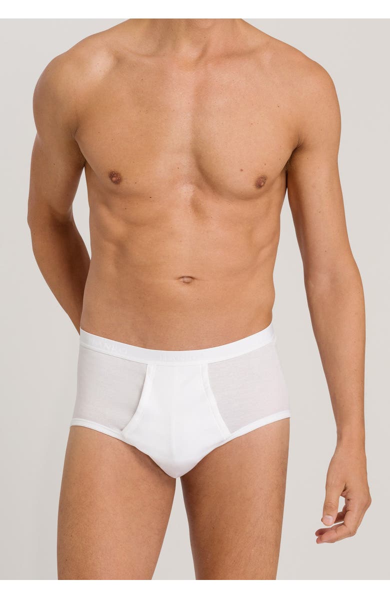 Hanro Cotton Pure Cotton Full Brief With Fly, Alternate, color, White