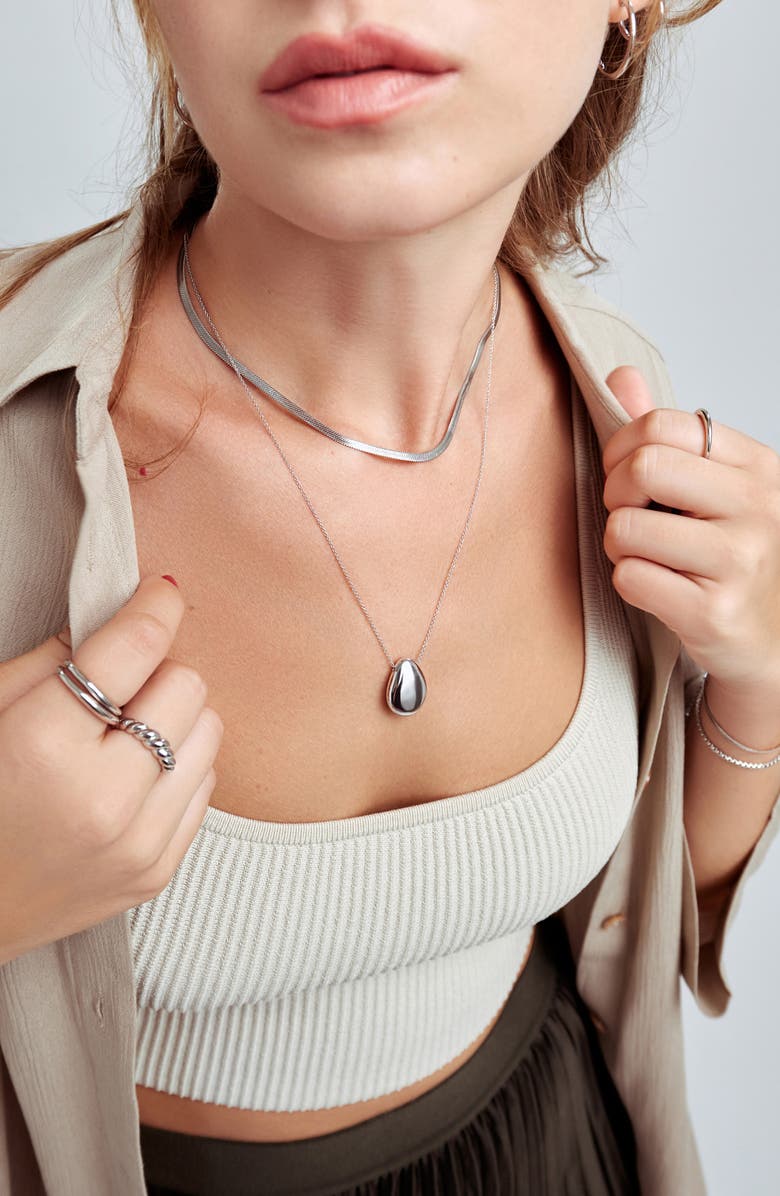 Ana Luisa SILVER PENDANT NECKLACE - PEBB, Alternate, color, Silver