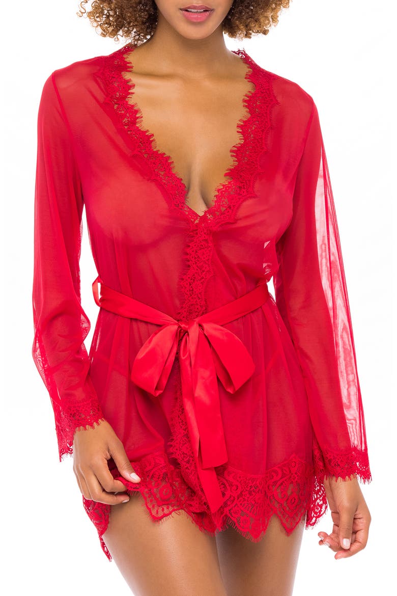 Provence Lace Trim Wrap, Main, color, RED