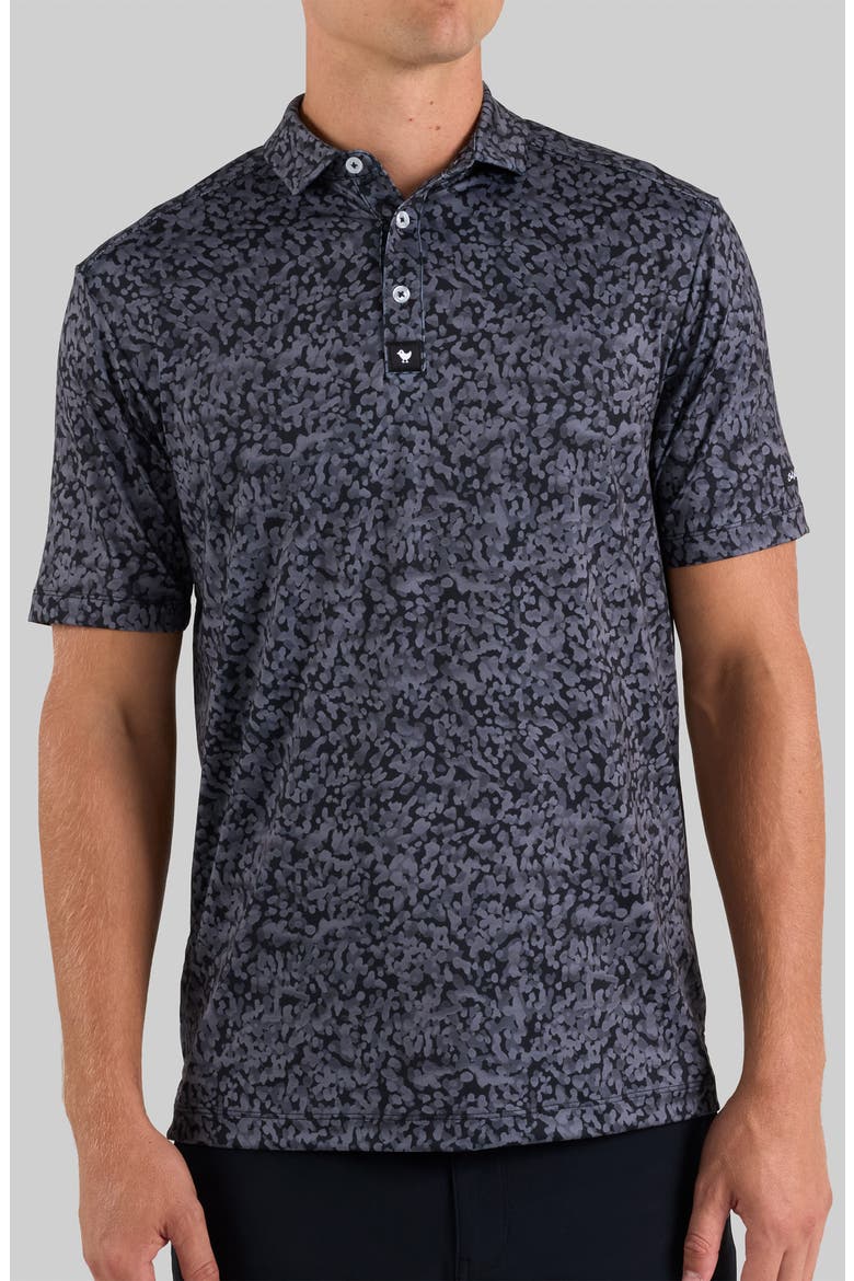 Core Abstract Print Performance Golf Polo, Main, color, BLACK