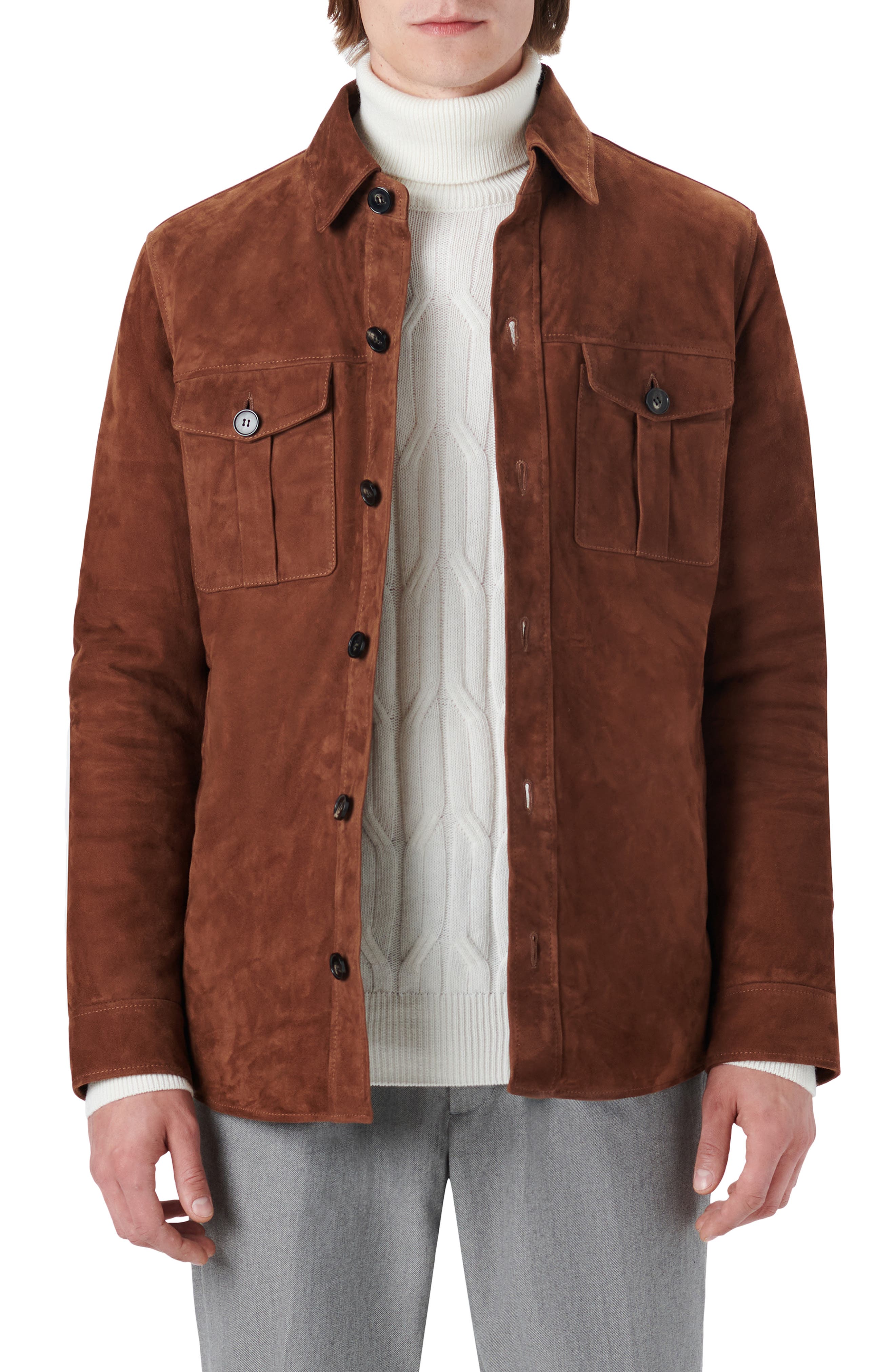 Bugatchi Suede Shirt Jacket
