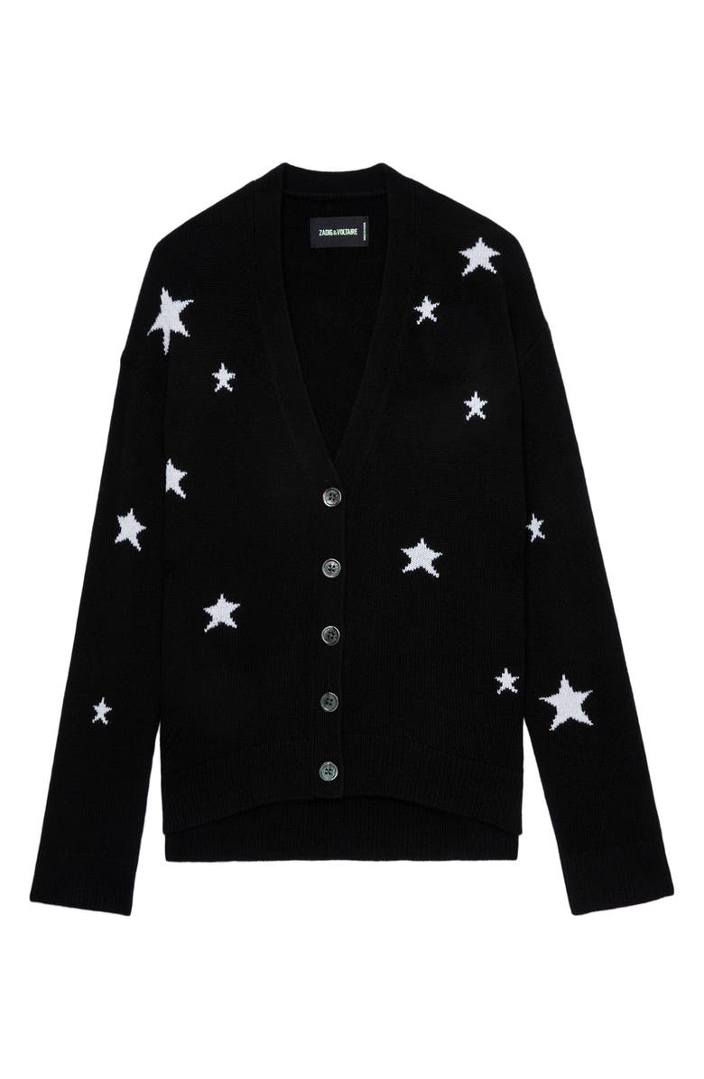 Zadig & Voltaire Mirka Star Cashmere Cardigan, Alternate, color, 