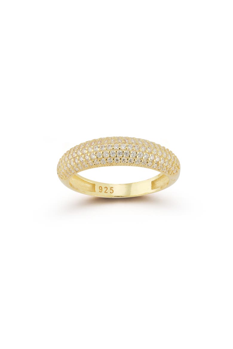 14K Gold Plated Sterling Silver CZ Ring - Size 7, Main, color, GOLD