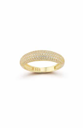 14K Gold Plated Sterling Silver CZ Ring - Size 7