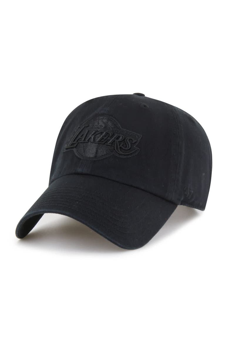 Men's '47  Los Angeles Lakers Black on Black Clean Up Adjustable Hat, Main, color, Black