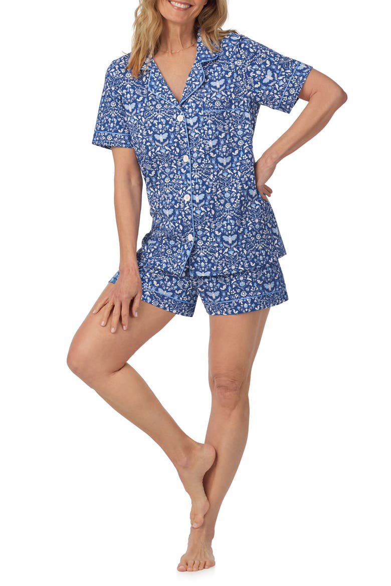 Print Organic Cotton Jersey Short Pajamas, Alternate, color, THROUGH THE WOODS