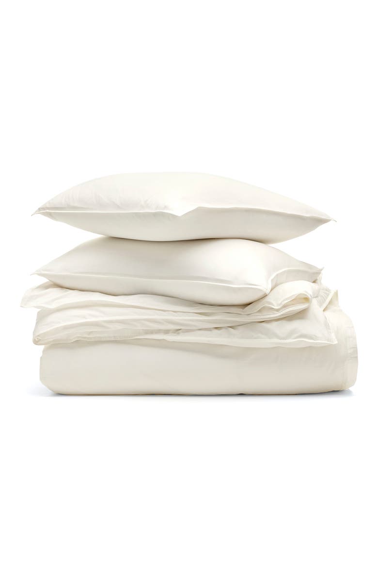 Signature Vintage Washed Organic Cotton Duvet Cover & Shams Set, Main, color, VINTAGE CREAM