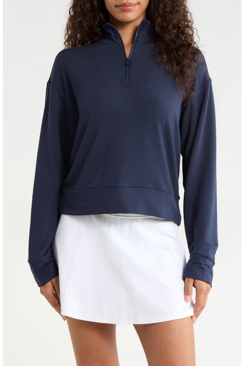 All Play Terry Quarter-Zip Sweatshirt, Main, color, TWILIGHT