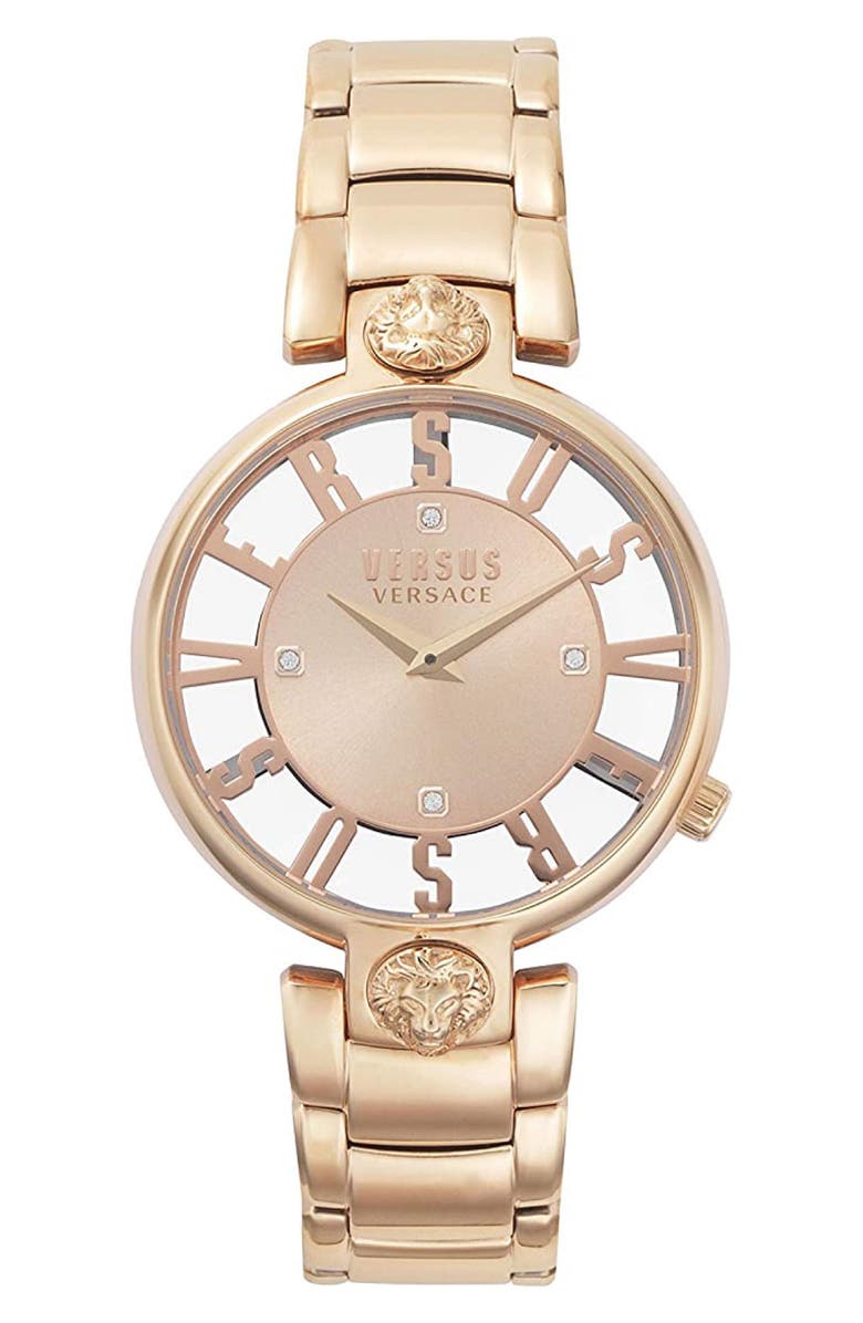 VERSUS Versace Versace Kirstenhof Rose Gold Dial Bracelet Watch, 36mm, Main, color, 