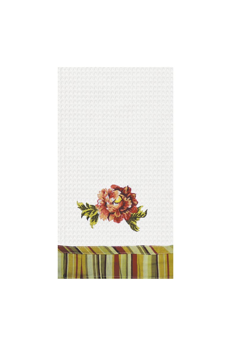 Marianna Cream Waffle Weave Cotton Kitchen Towel, Main, color, Off-White