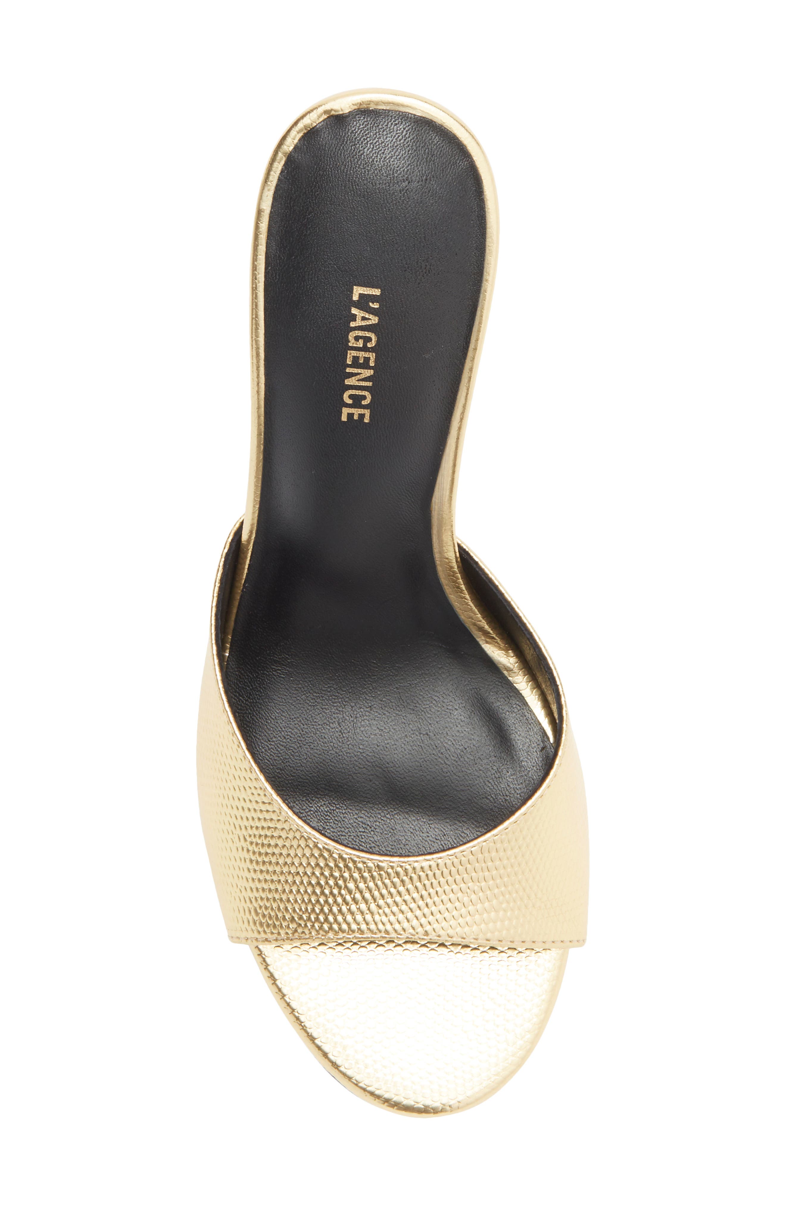 L'AGENCE Avery Slide Sandal, Alternate, color, Gold