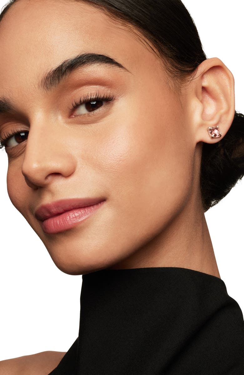 David Yurman Châtelaine<sup>®</sup> Morganite 18k Rose Gold Stud Earrings with Diamonds, Alternate, color, Rose Gold/ Diamond/ Morganite