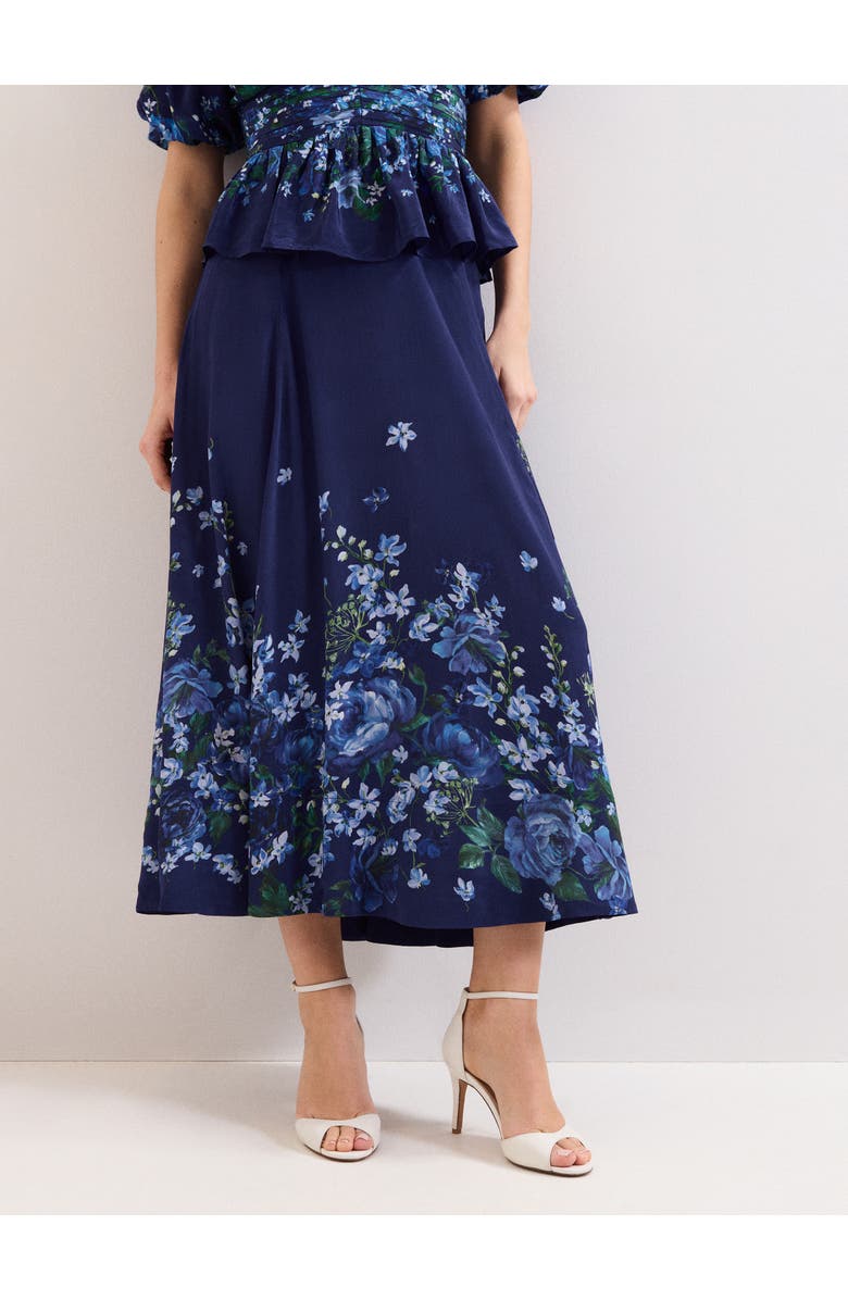 Phase Eight Maeve Floral Skirt, Main, color, Navy
