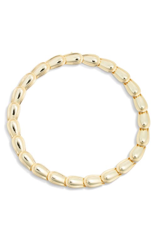 Argento Vivo All Around Convex Link Necklace In Gold