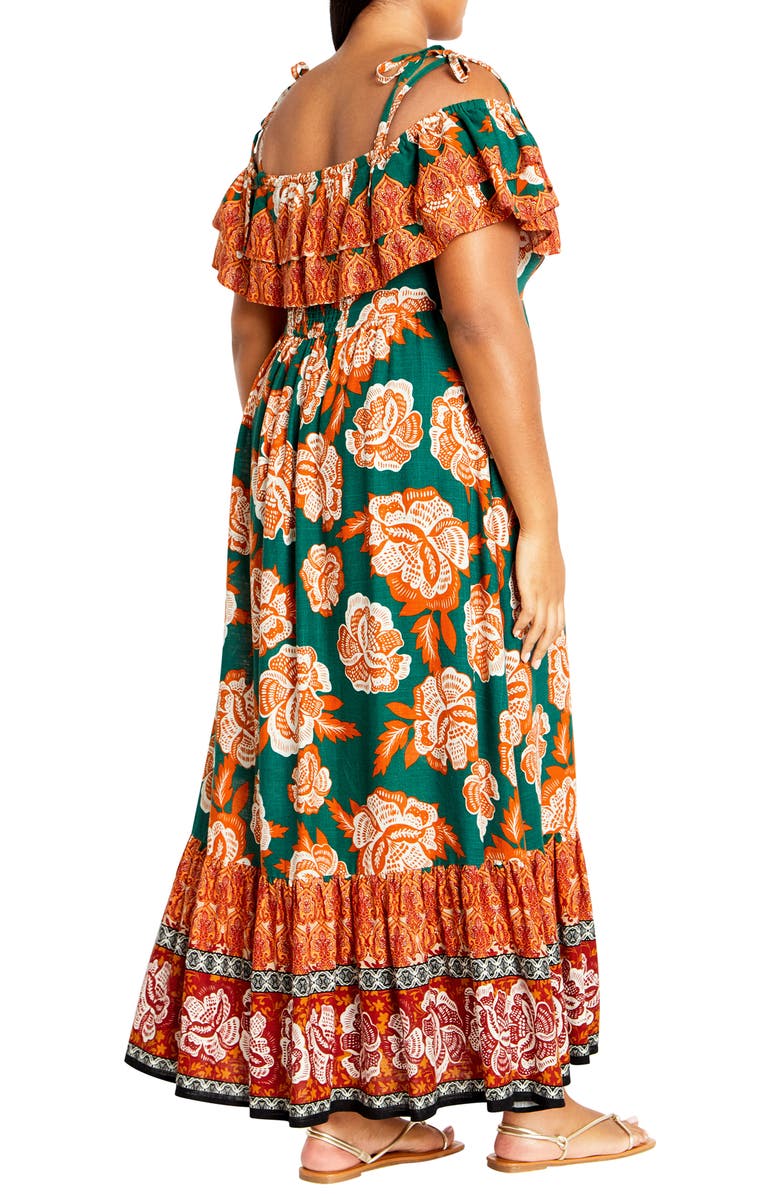 City Chic Runaway Cold Shoulder Midi Dress, Alternate, color, 