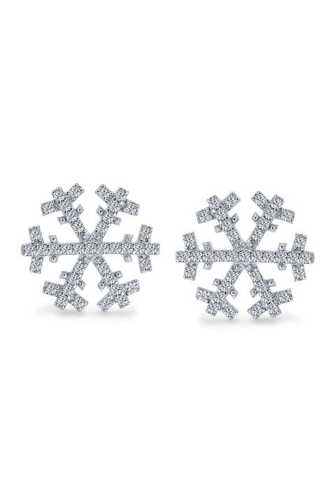 Silver Plated Snowflake Earrings