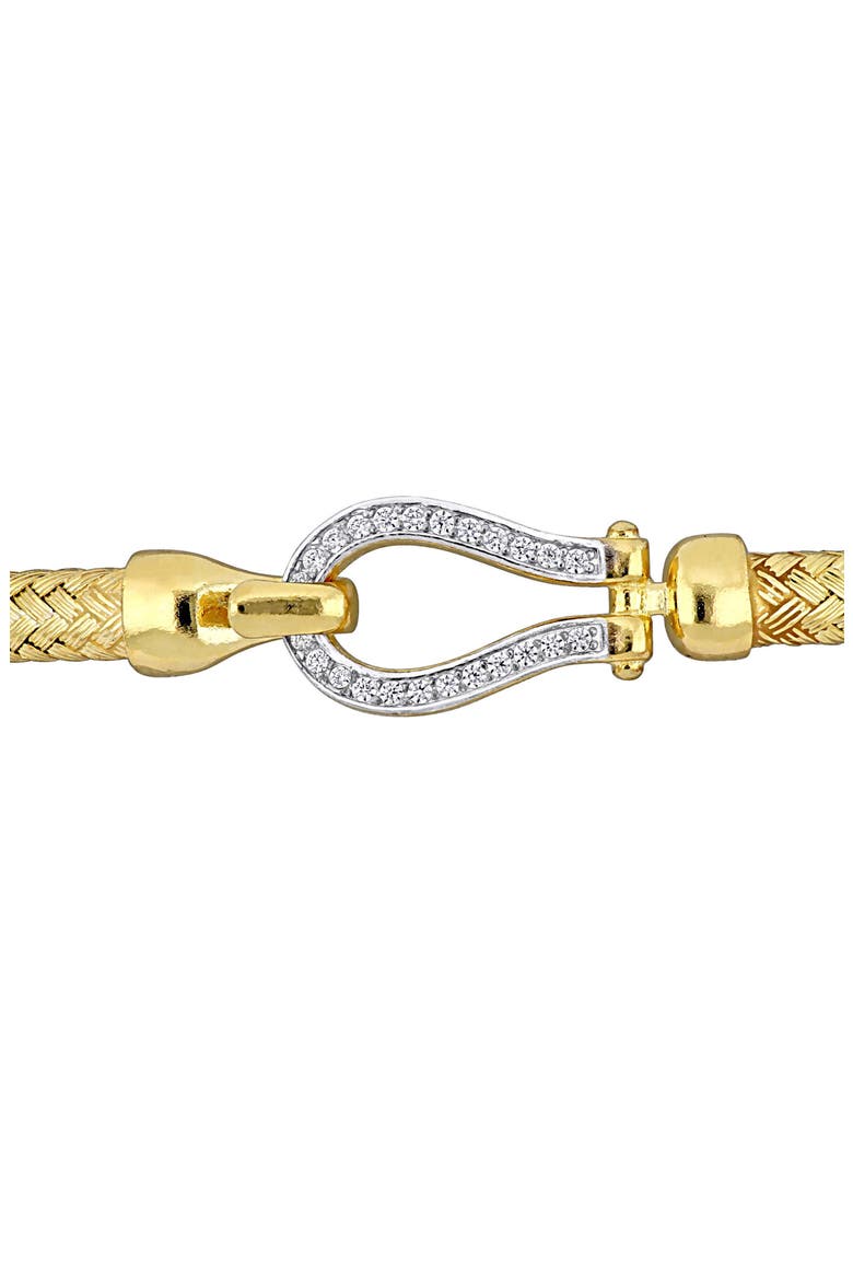 Two-Tone Cubic Zirconia Weave Bracelet, Alternate, color, WHITE