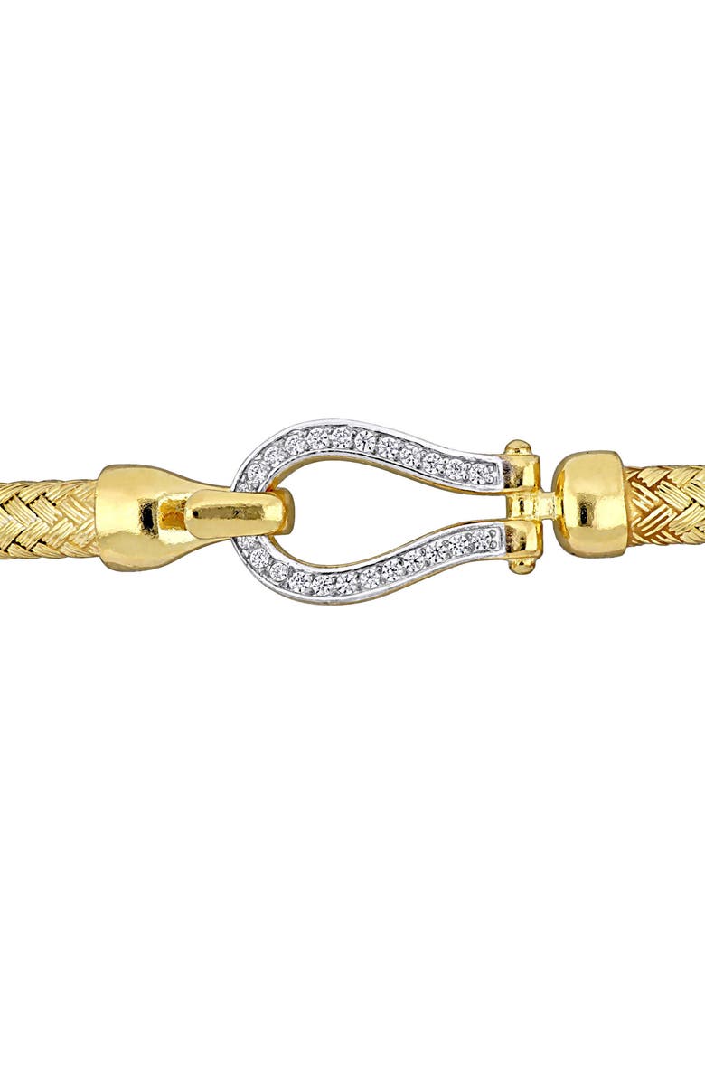DELMAR Two-Tone Cubic Zirconia Weave Bracelet, Alternate, color, Gold