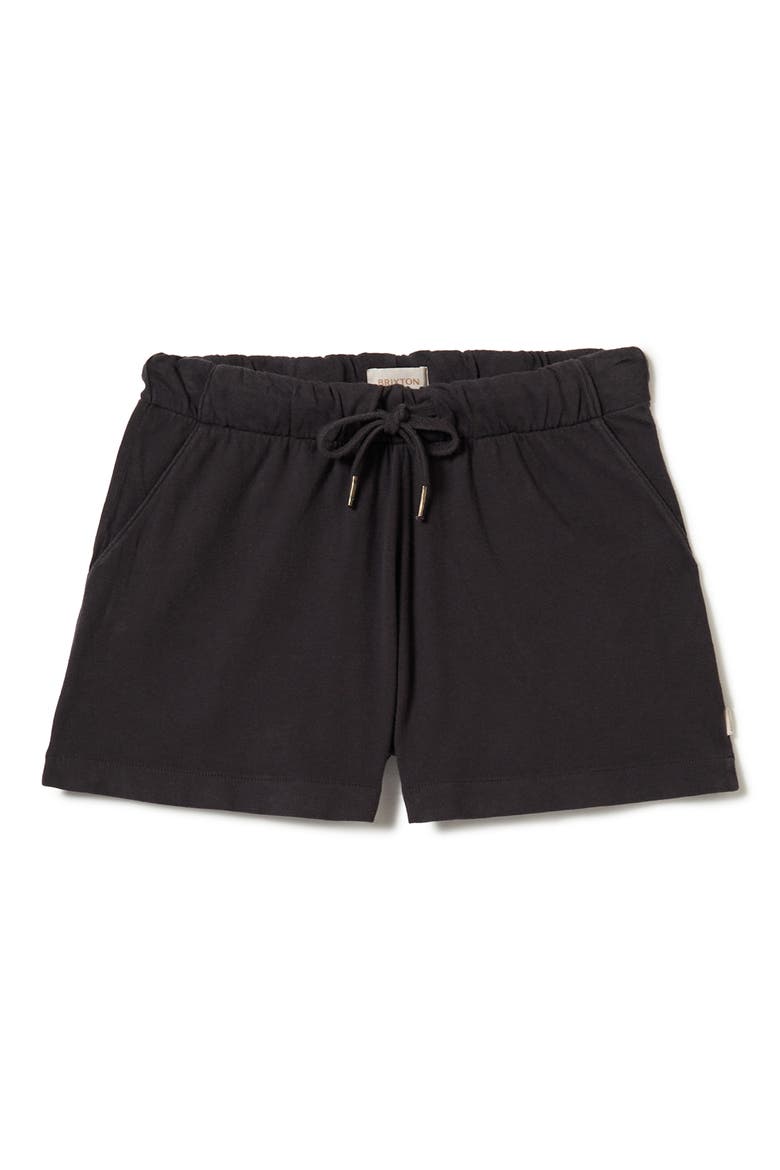 Carefree Organic Cotton Drawstring Shorts, Alternate, color, BLACK