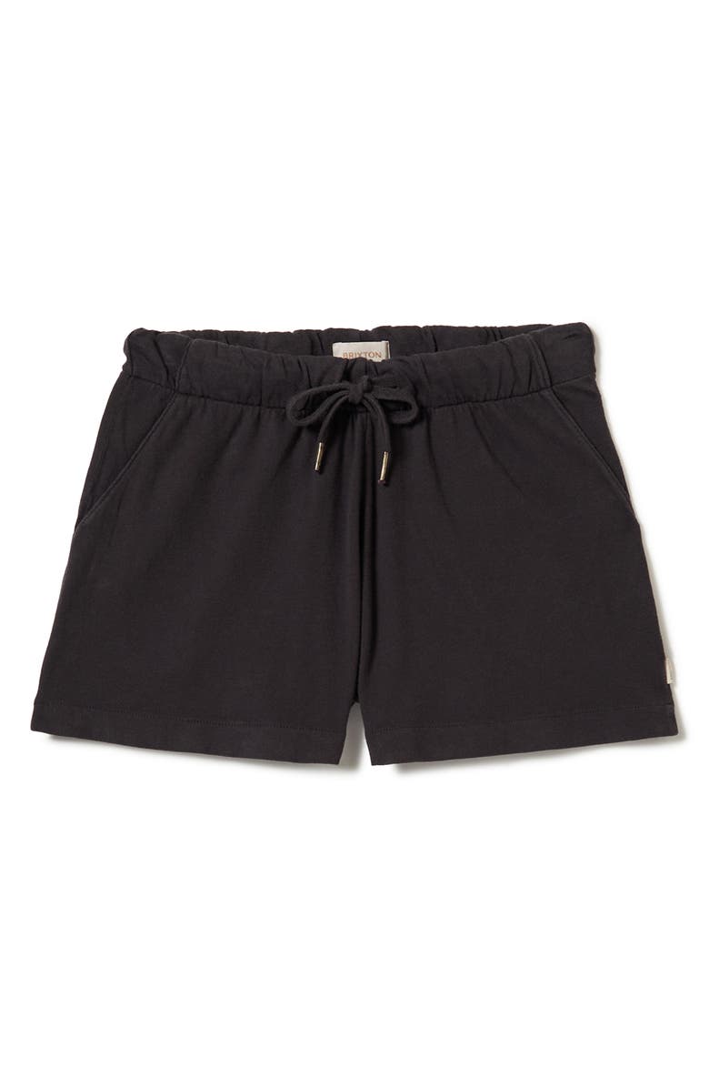 Brixton Carefree Organic Cotton Drawstring Shorts, Alternate, color, Black